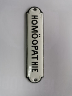 Emailleschild  HOMÖOPATHIE  aus alter Apotheke